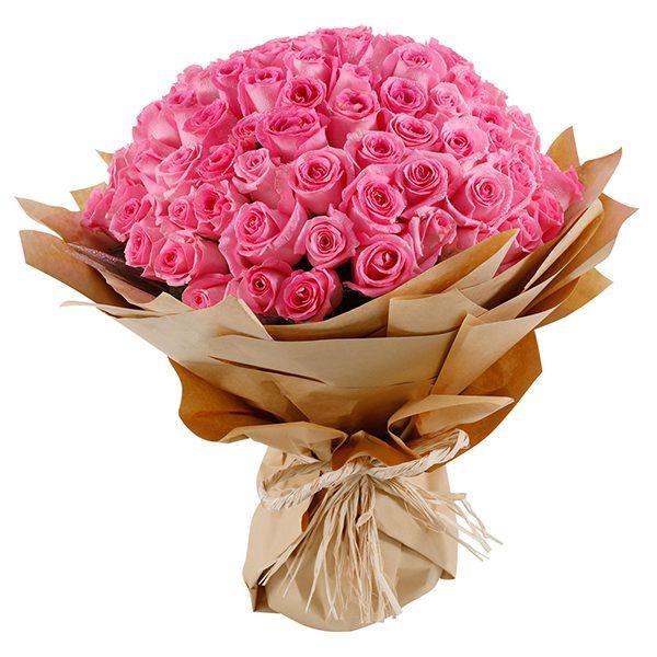 100 pink roses bouquet