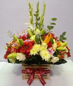 Lillies flower basket