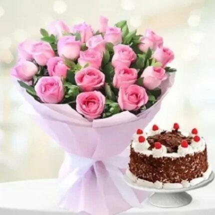 Flower Bouquet and Cake