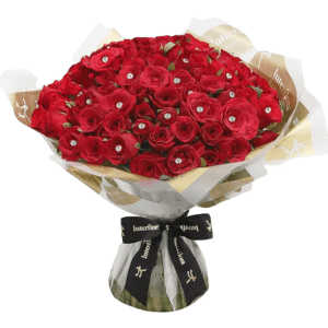 Dazzling 100 Red Roses Hand Tied Bouquet