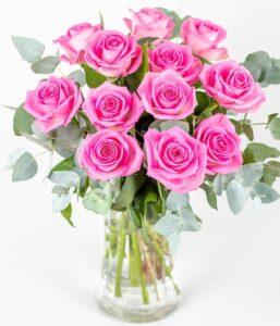 24 Pink Roses in a Vase