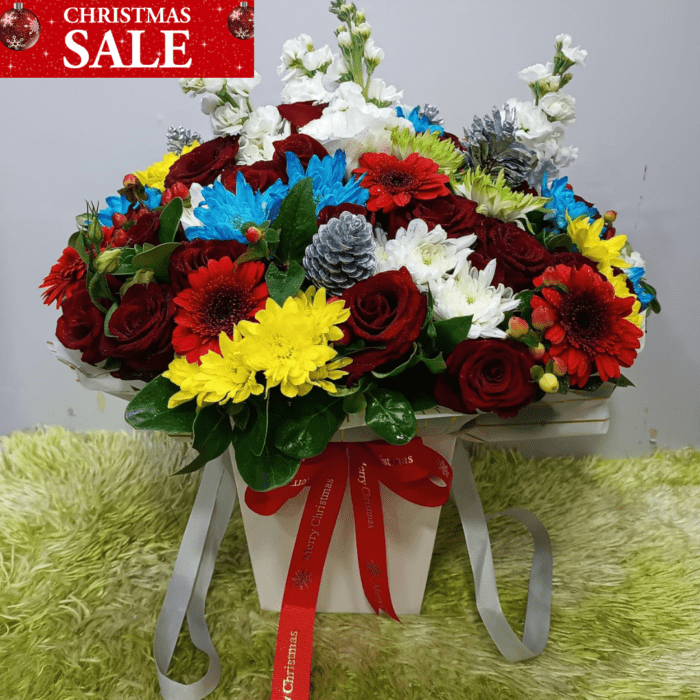 Vibrant Christmas Cheer Bouquet – Multicolor Festive Arrangement