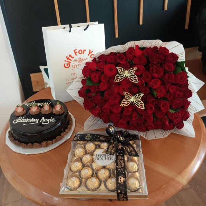 Deluxe Red Rose & Celebration Gift Set