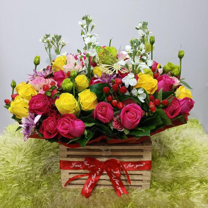 Vibrant Garden Blossom Crate